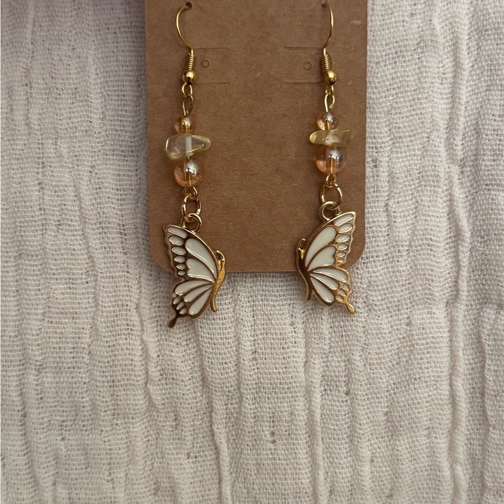 Elegant Gold Butterfly Earrings